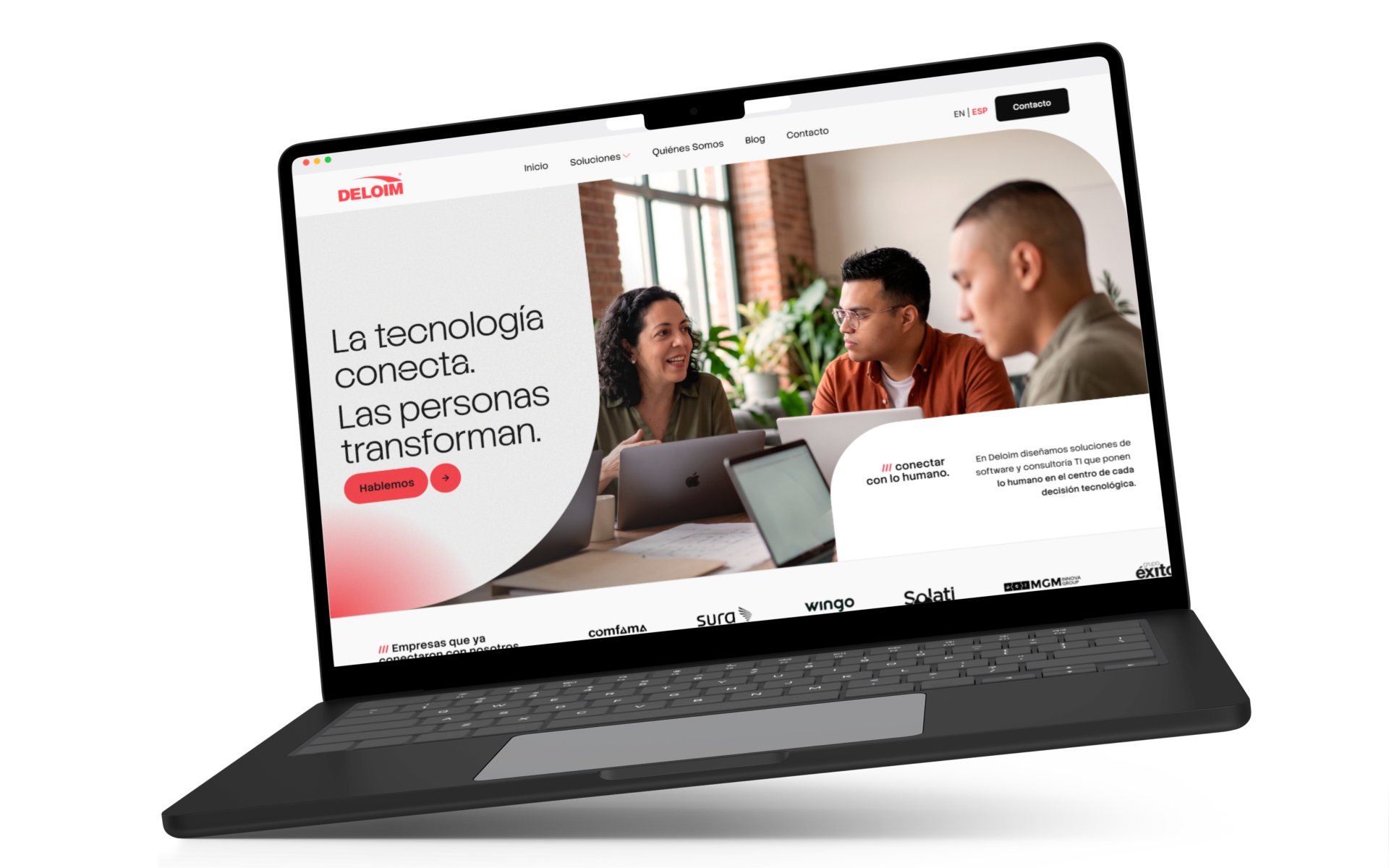 Deloim website home page displayed in a browser window
